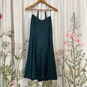 Late 80’s Early 90’s Green Lace Party Dress